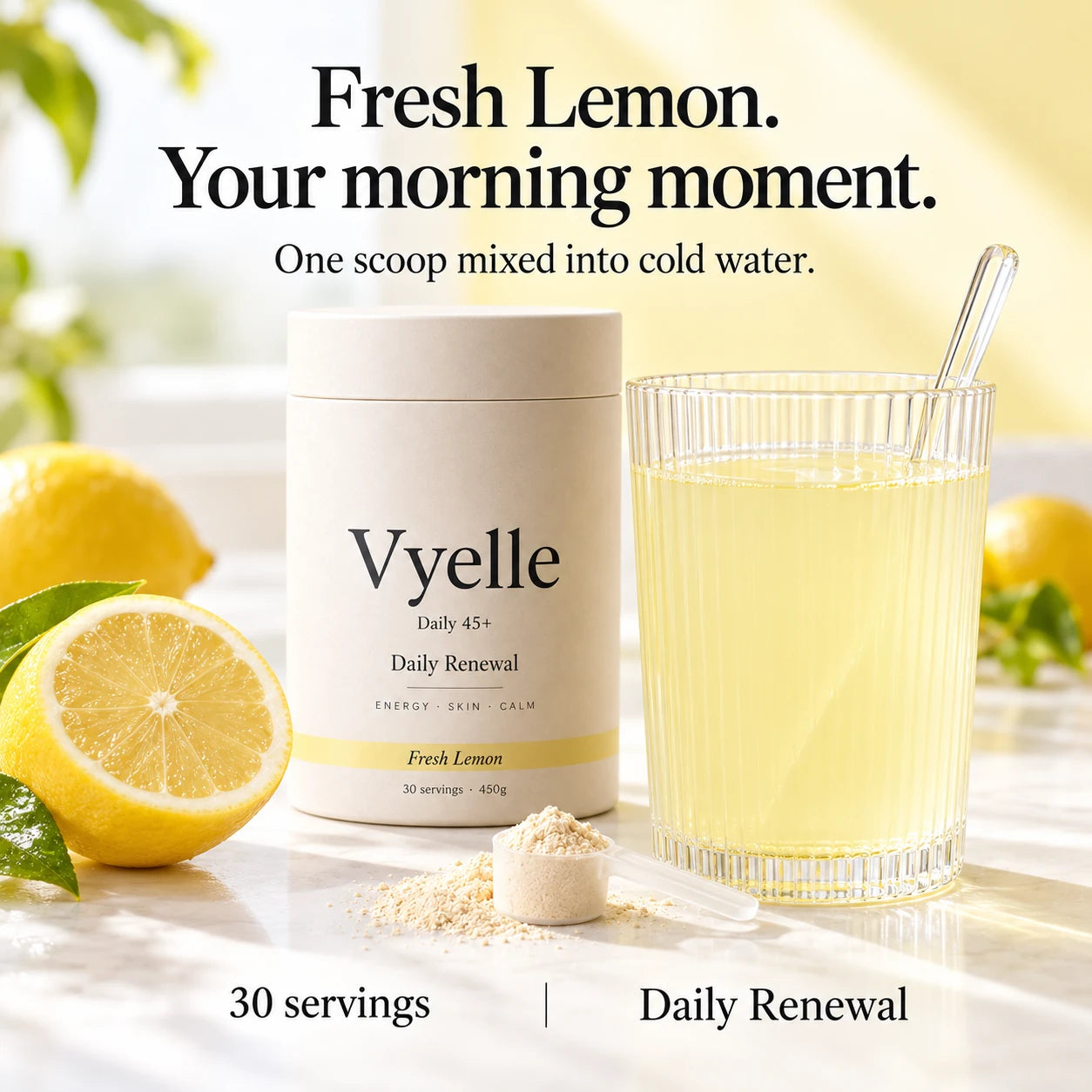 Fresh Lemon Daily Renewal drink, 30 servings